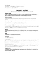 BSC 1005 &vert; Synthetic Biology &vert; Exam guide FSU