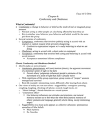 Myers Chapter 6&colon; Conformity and Obedience