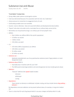 Substance Use and Abuse