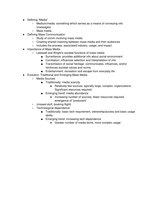 Class Notes - Mass Communication and Media