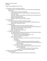 Biology Chapter 1 Notes