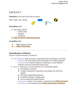Into to Chemistry in Our Lives and Classifications of Matter