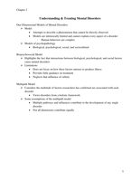 Abnormal Psychology&semi; Understanding and Treating Mental Disorders &lpar;ch&period; 2 notes&rpar;
