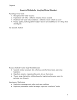 Abnormal Psychology&semi; Research Methods for Studying Mental Disorders &lpar;ch&period; 4 notes&rpar;