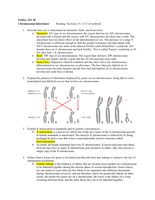 Chromosomal inheritance&nbsp;&nbsp;&nbsp;&nbsp;&nbsp;&nbsp;&nbsp;&nbsp;&nbsp; 