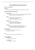 MAR 3023 Basic Marketing Comprehensive Final Exam Study Guide