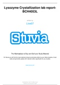 Lysozyme Crystallization lab report- BCH4053L
